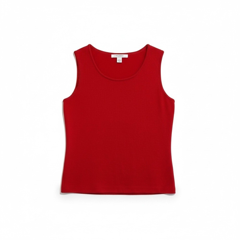 St.‎ John Red Sleeveless Knit Sweater Women’s Small Vintage